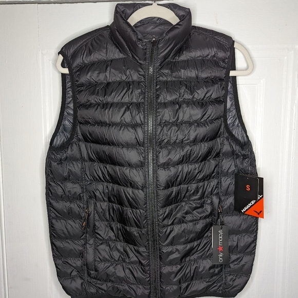 NWT Reversible Hawke & Co Quilted Nylon Vest in Graphite Men's Small - Picture 1 of 7